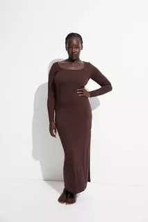 Платье из смесовой вискозы H&amp;M, коричневый H&M