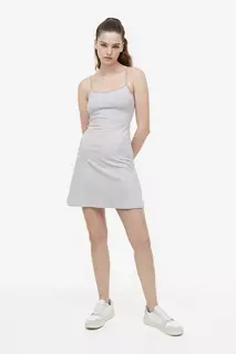 Платье из джерси с расклешенной юбкой H&amp;M, серый H&M