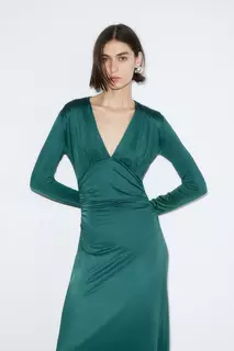 Платье из джерси с драпировкой H&amp;M, зеленый H&M