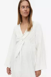 Платье из мятой ткани H&amp;M, белый H&M