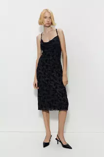 Платье комбинезонного типа из жаккардовой сетчатой ткани H&amp;M, черный H&M