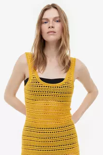 Платье крючком H&amp;M, желтый H&M