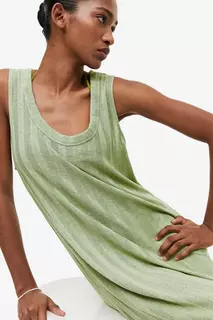 Платье из эластичного трикотажа H&amp;M, зеленый H&M