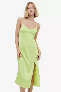 Платье с открытой спиной H&amp;M, зеленый H&M
