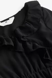 Платье с рюшами H&amp;M, черный H&M