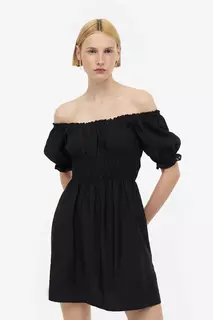 Платье с открытыми плечами H&amp;M, черный H&M