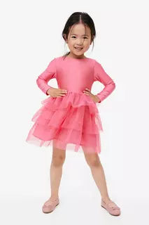 Платье с тюлевой юбкой H&amp;M, розовый H&M