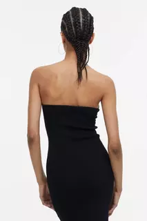 Платье-бандо из эластичной вязки и витой детали H&amp;M, черный H&M