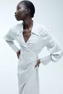 Платье-рубашка с переводом H&amp;M, серый H&M