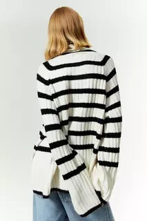 Пуловер с эластичным трикотажем и воротником-поло H&amp;M, белый H&M