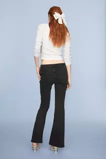 Расклешенные низкие джинсы H&amp;M, черный H&M
