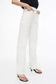 Прямые высокие джинсы 90-х годов H&amp;M, белый H&M