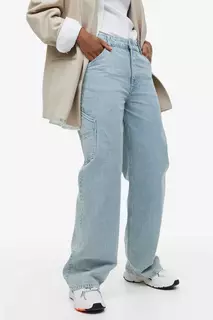 Прямые джинсы карго стандартного кроя H&amp;M, синий H&M