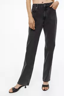 Прямые низкие джинсы H&amp;M, черный H&M