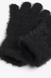 Пушистые перчатки H&amp;M, черный H&M