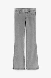 Расклешенные брюки из трикотажа H&amp;M, серый H&M