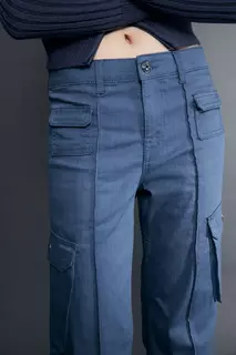 Расклешенные брюки карго H&amp;M, синий H&M