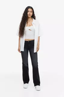 Расклешенные джинсы с низким карго H&amp;M, серый H&M