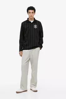 Рубашка с длинными рукавами и воротником стандартной посадки H&amp;M, черный H&M