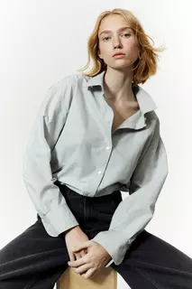 Рубашка из оксфордской ткани H&amp;M, серый H&M