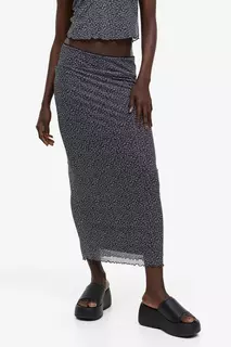 Сетчатая юбка-карандаш H&amp;M, черный H&M