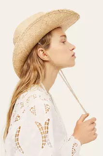 Соломенная шляпа с декоративной цепочкой H&amp;M, бежевый H&M
