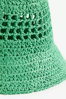 Соломенная шляпа с имитацией крючка H&amp;M, зеленый H&M