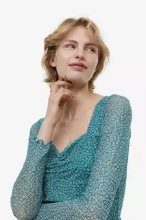 Сетчатое платье H&amp;M, зеленый H&M