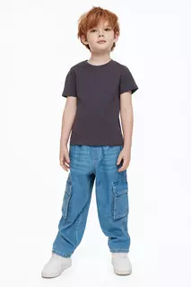 Свободные брюки-карго H&amp;M, синий H&M