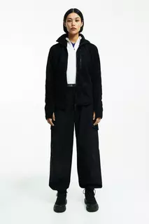 Спортивная куртка из пушистой ткани H&amp;M, черный H&M