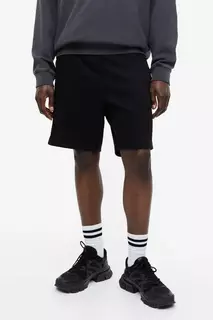 Спортивные трикотажные шорты regular fit H&amp;M, черный H&M