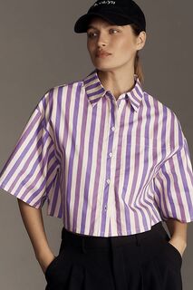 Укороченная рубашка в полоску Essentiel Antwerp Ezra, фиолетовый