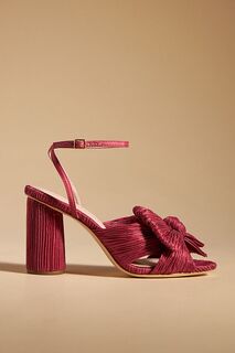 Loeffler Randall Туфли на каблуке с бантом и камелией, роза