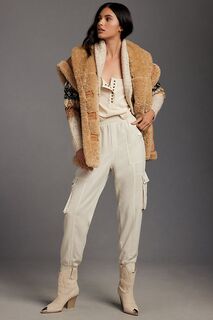 Брюки Anthropologie Cargo Joggers, айвори