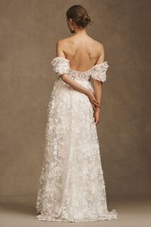 Свадебное платье Willowby by Watters Lilia в стиле ампир с пышными рукавами, айвори/белый