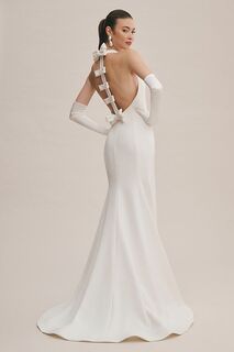 Свадебное платье Viktor &amp; Rolf for BHLDN Maisie с высоким воротником и бантом на спине, айвори