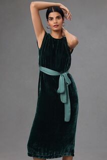 Платье Velvet by Graham &amp; Spencer миди без рукавов, темно-зеленый