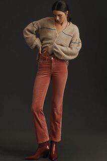 Вельветовые укороченные расклешенные джинсы Yaya со средней посадкой от Pilcro, роза маув