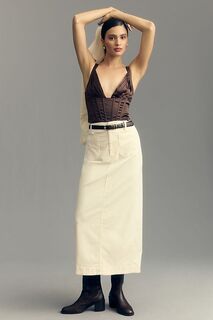 Вельветовая длинная юбка Colette от Maeve, слоновая кость