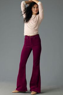 Вельветовые расклешенные джинсы Lee с высокой посадкой, цвет foxy violet