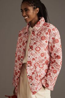 Гламурная стеганая куртка с цветочным принтом, розовый/красный винтажный цветочный Glamorous