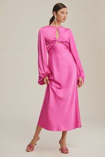 Значимое другое платье-колонна с открытой спиной и длинными рукавами, средне-розовый Significant Other