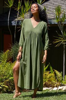 Платье Malai с V-образным вырезом макси, зеленый