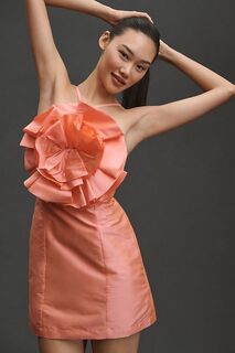 Мини-платье Atsu Oversized с розочкой, розовый