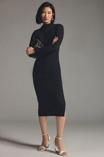 Платье T.La с боковыми разрезами, черный