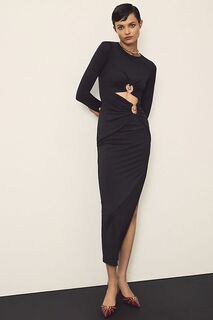 Платье макси Bardot Neve с длинными рукавами, черный