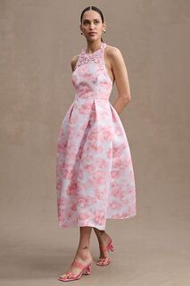 Платье миди Sachin &amp; Babi Carissa с лямкой на шее, розовый/белый