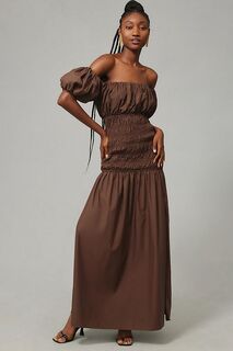 Платье Robyn Signature Other с гофрированными плечами, коричневый