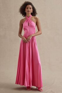 Платье AMUR Kaleb плиссированное с застежкой, розовый