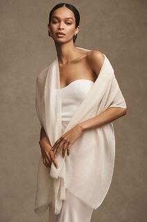 Шарф BHLDN Rue Semi-Sheer Raw-Edge Pashmina, светло-серый